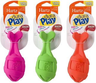 Hartz Dura Play Bacon Scented Rocket Dog Toy Soft and Flexible Medium - Assorted Colors