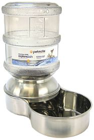 Petmate Replendish Stainless Steel Waterer Microban Antibacterial Bowl