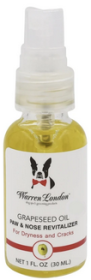 Warren London 1 OZ Grapeseed Oil Paw Revitalizer For Dogs Dry And Cracked Skin