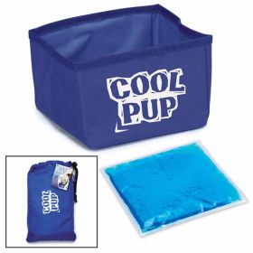 Cool Pup Portable Water Bowl for Travel and Outings Blue