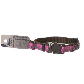 K9 Explorer Reflective Adjustable Dog Collar - Rosebud For Night Time Safety (Size-3: 8"-12" Long x 5/8 Wide)