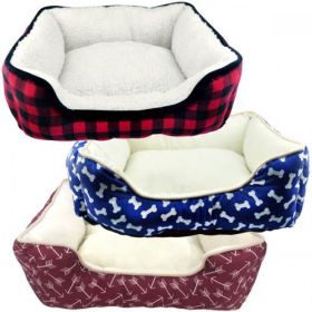 "Pet 19 Inch Cuddler Bed" Bumper-Style Cushioning by Slumber Pet (size 6: Bone Print: 19")
