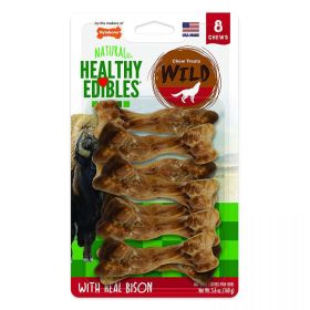 Nylabone Natural Healthy Edibles Wild Bison Heart Healthy Chew Treats (Size-3: Small - 8 Pack)
