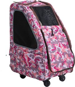 Petique Inc 5-in-1 Pet Travel Carrier (Color: Pink Camo)