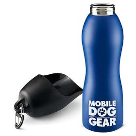 Stainless Steel Mobile Dog Gear 25 Oz Water Bottle, Blue, Gray, and Black (Color: Blue)