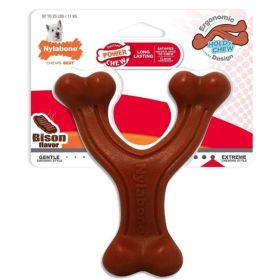 Long Lasting Nylabone Power Chew Wishbone Dog Chew Toy Bison Flavor (Size-3: Regular - 1 count)