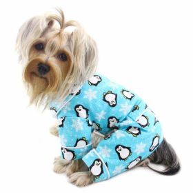 Penguins & Snowflake Flannel PJ with 2 Pockets (Turquoise) (size 6: XSmall)