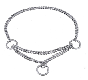 Alvalley Martingale Show Chain Collar Silver (size-5: 8in x 1.2Mm)