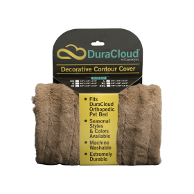DuraCloud Orthopedic Pet Bed and Crate Pad Contour Cover Mocha Machine Washable (Size-3: X-Small)
