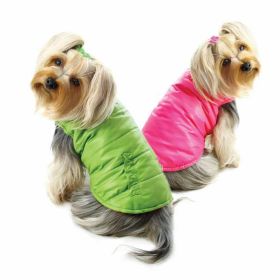 "Dog Reversible Parka Vest" by Klippo Pet with Ruffle Trims (size-5: XSmall)