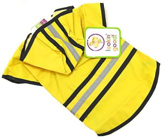 "Rainy Day" Dog Slicker by Fashion Pet - Bright Yellow Reflective (size 6: Small (10' - 14" From Neck to Tail))