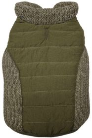 "Puffy Dog Coat" by Fashion Pet Sweater Trim - Olive (size 6: Small)