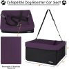 JESPET & G00PAWS Dog Booster Seats for Cars, Portable Dog Car Seat Travel Carrier with Seat Belt for 24lbs Pets - Purple