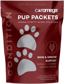 Coromega Pup Packets Omega-3 Skin & Immune Support With Vitamin E Soft Chews