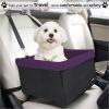 JESPET & G00PAWS Dog Booster Seats for Cars, Portable Dog Car Seat Travel Carrier with Seat Belt for 24lbs Pets - Purple