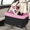 JESPET & GOOPAWS Dog Booster Seats for Cars, Portable Dog Car Seat Travel Carrier with Seat Belt for 24lbs Pets - Pink