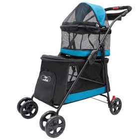 Petique's Double Decker Pet Stroller With Mesh Windows Optimal Ventilation