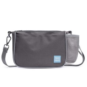 Black + Gray Yucky Puppy crossbody dog walking bag: 9 x 6.5