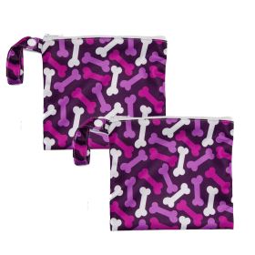 Pink-Purple Bone Yucky Puppy Dog Poop Bag Holders- Standard Size