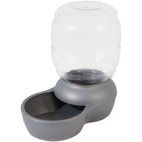 "Petmate Replendish Waterer" - Pearl Silver Gray Microban Protection Three Sizes (Size-3: .5 Gallons)