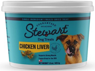 Stewart Pro-Treat 100% Freeze Dried Chicken Liver for Dog Training Tool (size 6: 1.5 oz)