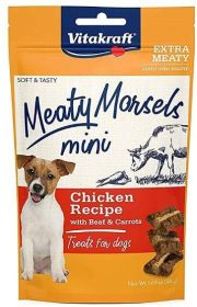Vitakraft Meaty Morsels Mini Chicken Recipe with Beef and Carrots Dog Treat (size-5: 1.69 oz)