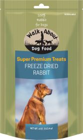 Walk About  Dog Freeze Dried. (6 pack) (size-5: Rabbit ( 1 pack of 6))