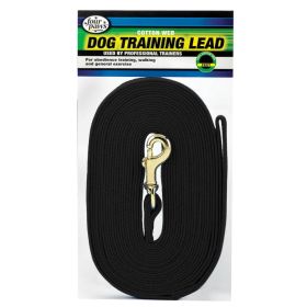 "Dog Training Lead" by Four Paws Cotton Web - Black (size-5: 15 Feet Long x 5/8" Wide)
