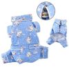 Snowman & Snowflake Flannel Pajamas with 2 Pockets - Light Blue