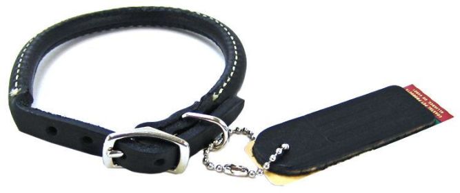 Circle T Pet Leather Round Collar - Black (Size-3: 12" Neck)