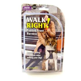 Prevent Pulling With Coastal Pet Walk Right Padded Harness  Black (Size-3: Medium (Girth Size 20"-30"))