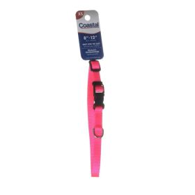 Tuff Collar Nylon Adjustable Collar - Neon Pink (Size-3: 8"-12" Long x 3/8" Wide)