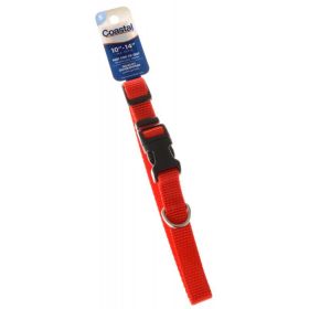 Tuff Collar Nylon Adjustable Collar - Red (Size-3: 10"-14" Long x 5/8" Wide)