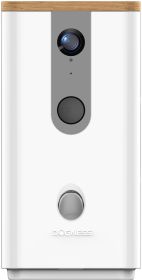 Wifi Smart Camera Pet Treat Dispenser (Color: White)