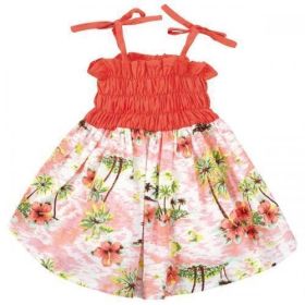 "CC Hawaiian Breeze Dress" - Orange (Size-3: Medium - (5.5" Long))