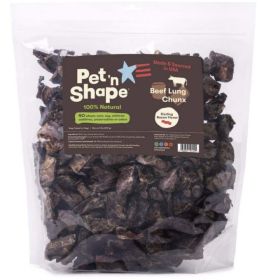 Pet 'n Shape Natural Beef Lung Chunx Dog Treats - Sizzling Bacon Flavor (size-5: 2lb Bag)