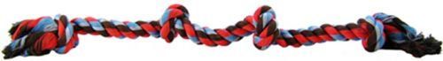 Flossy Chews Colored 4 Knot Tug Rope (Size-3: Large (22" Long))