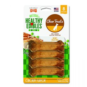 Nylabone Healthy Edibles Wholesome Dog Chews - Chicken Flavor Three Sizes (Size-3: Petite - 3.75" Long (8 Pack))