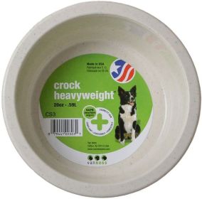 "Dog Extra Rugged Crock Dish" by Van Ness (Size-3: Medium - 6" Diameter (20 oz))