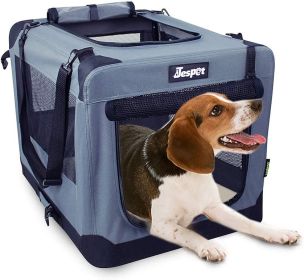 Soft Pet Crates Kennel by JESPET (size-5: Grey (26"L x 20"W x 20"H))