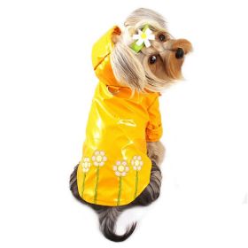 Klippo Pet Polka Dots & Daisies Raincoat with Cotton Lining (size 6: XSmall)