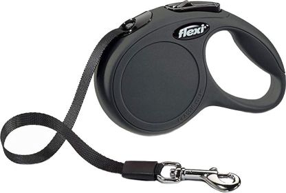 Flexi New Classic Retractable Tape Leash - Black (Size-3: X-Small - 10' Lead (Pets up to 26 lbs))