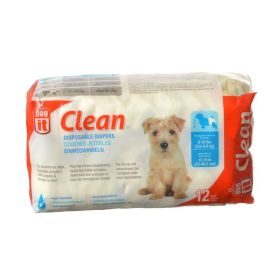 Dog It Clean Disposable Diapers (Size-3: Small - 12 Pack - 8-15 lb Dogs - (13-19" Waist))