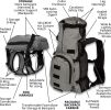 K9 Sport Sack-Walk-On with Harness & Storage Shark Skin Gray