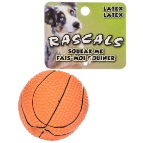 "Rascals Latex Basketball Dog Toy" With Built-In Squeaker (size-4: 1 - Count)