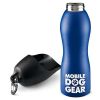 Stainless Steel Mobile Dog Gear 25 Oz Water Bottle, Blue, Gray, and Black