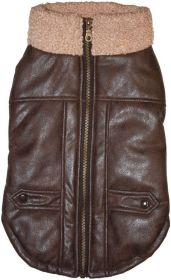Fashion Pet Brown Bomber Dog Jacket (Size-3: Small)
