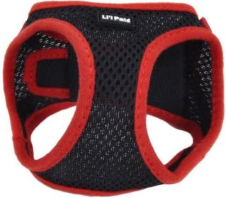 Li'L Pals Black Harness with Red Lining (Size-3: Small (Neck)