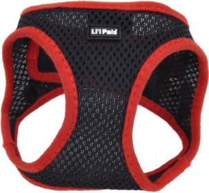 Li'L Pals Black Harness with Red Lining (Size-3: X-Small (Neck)
