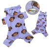 Adorable Silly Monkey Fleece Dog Pajamas/Bodysuit with Hood - Lavender